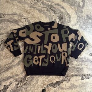 Graphic Text Sweater